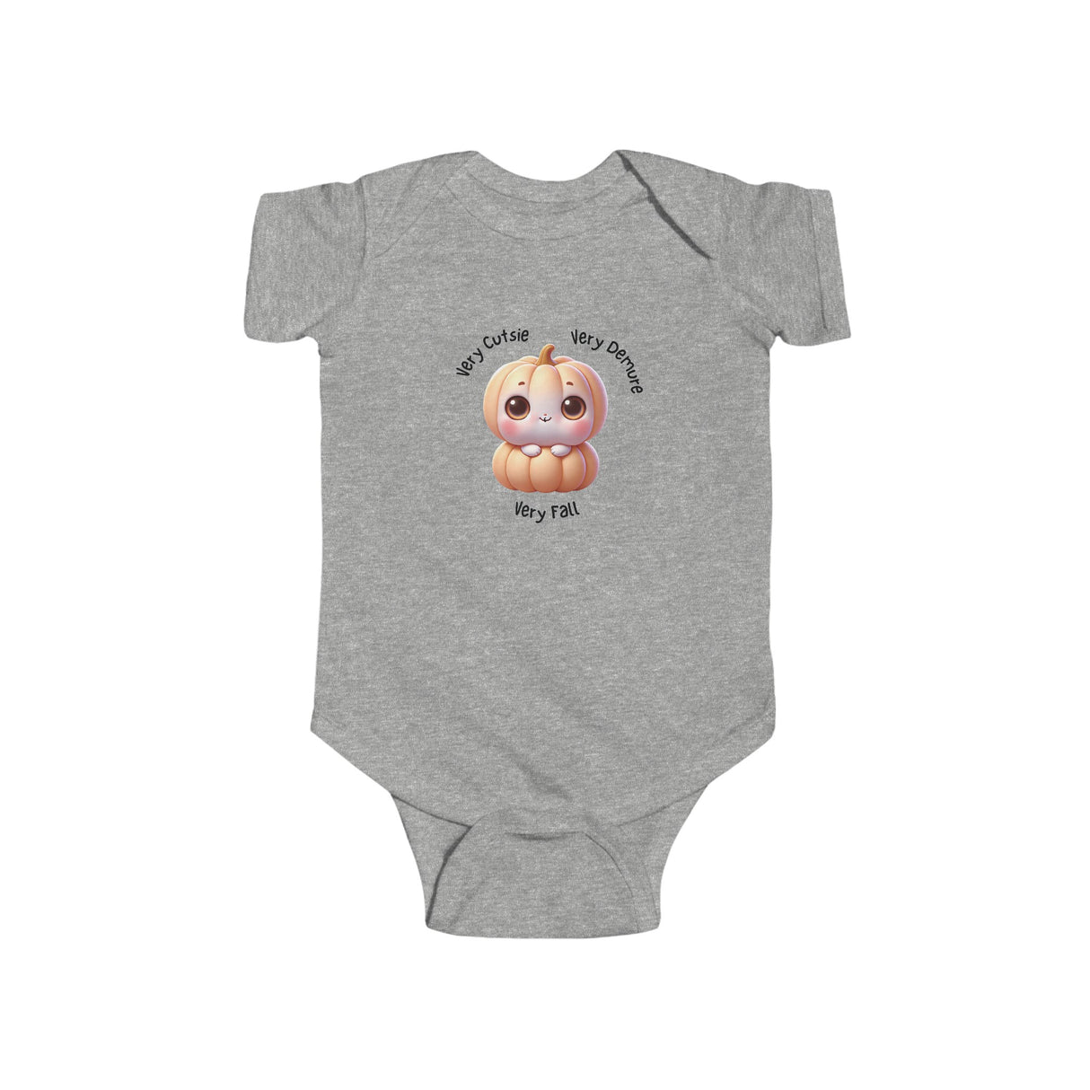 Infant Bodysuit, Cute Fall Pumpkin Demure Slogan Baby One-Piece, Baby Romper, Fall Baby Outfit, Pumpkin Spice Baby Shirt, Autumn Clothing,