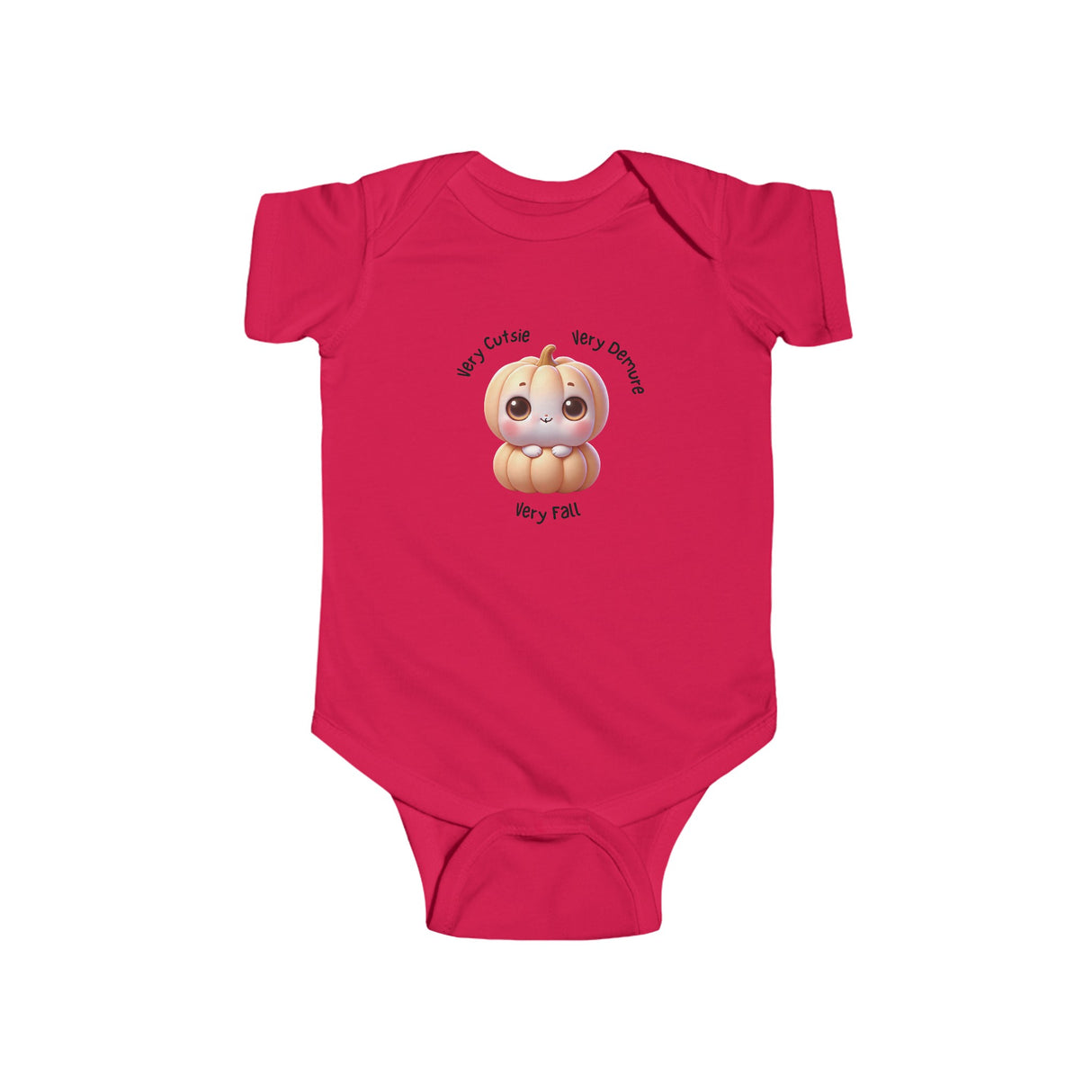 Infant Bodysuit, Cute Fall Pumpkin Demure Slogan Baby One-Piece, Baby Romper, Fall Baby Outfit, Pumpkin Spice Baby Shirt, Autumn Clothing,