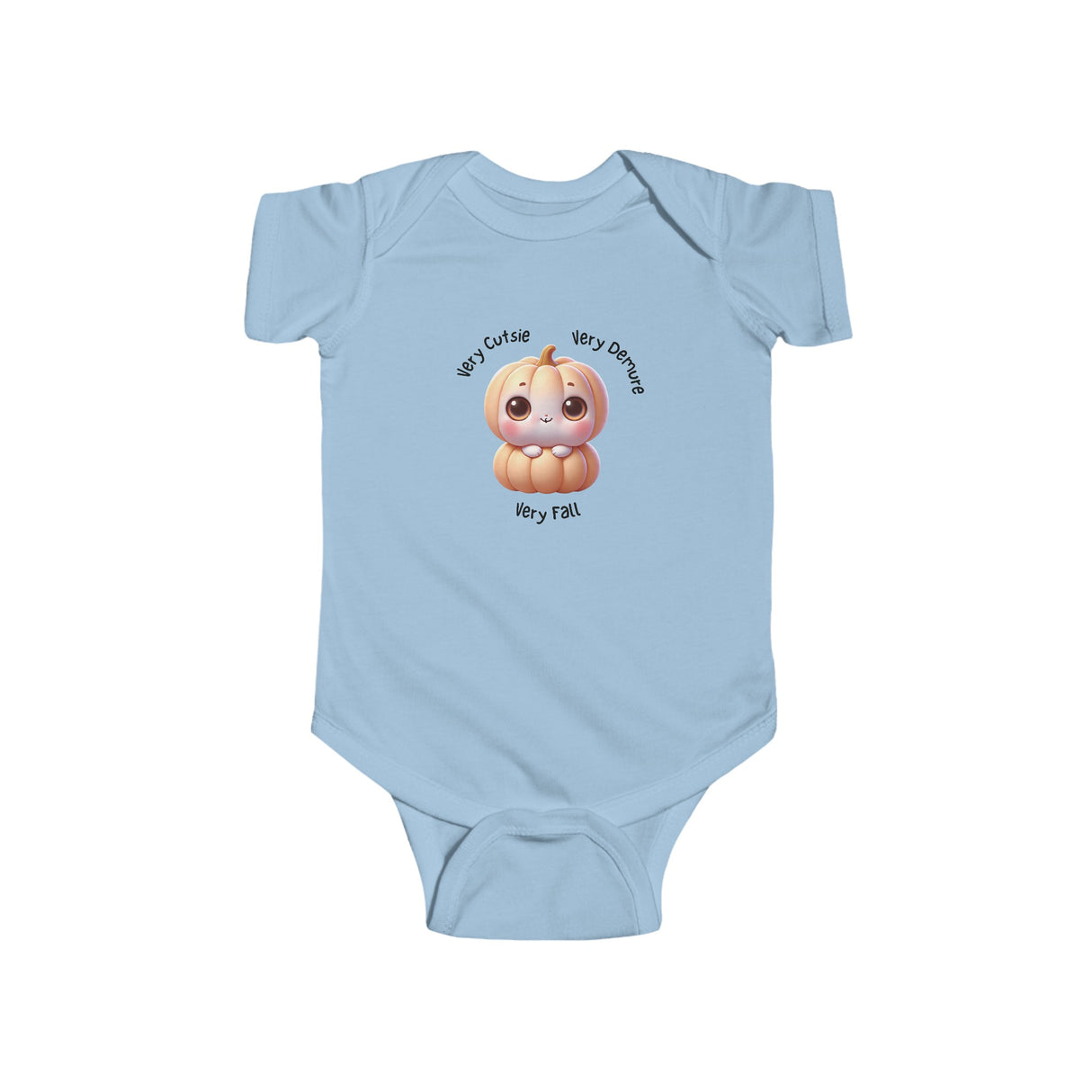 Infant Bodysuit, Cute Fall Pumpkin Demure Slogan Baby One-Piece, Baby Romper, Fall Baby Outfit, Pumpkin Spice Baby Shirt, Autumn Clothing,