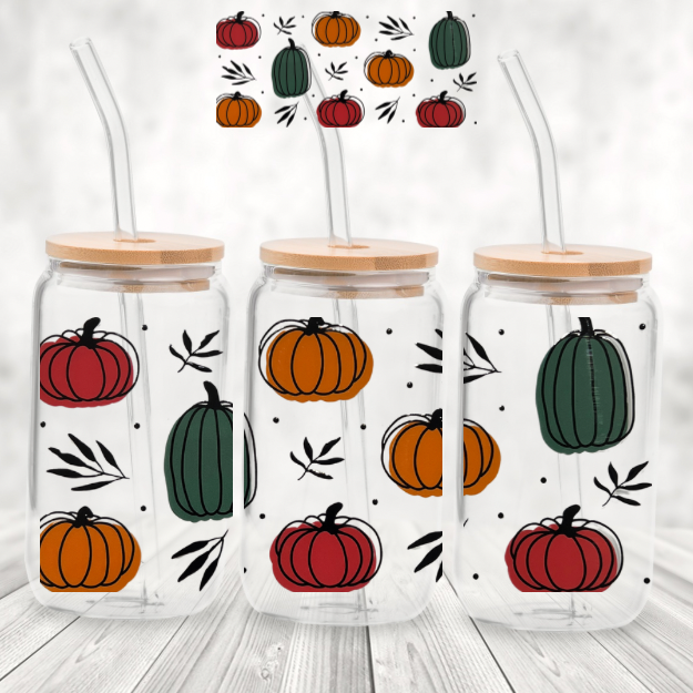 Spookie 16 Ounce Tumblers - Assorted Fall Pumpkins