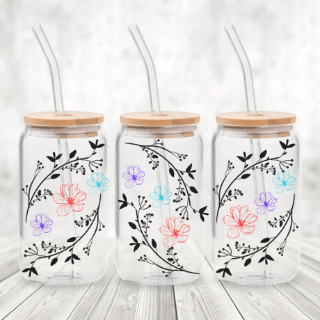 Floral Glass Tumbler