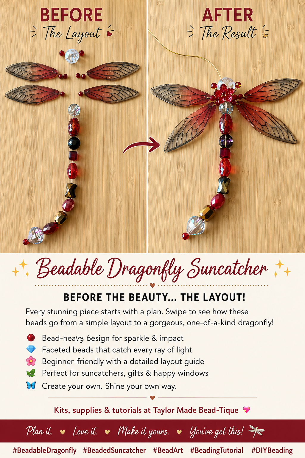 Kafei DIY Dragonfly Kit | Make Your Own Beaded Dragonfly