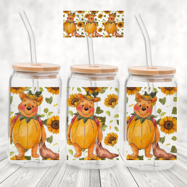 Spookie 16 Ounce Tumblers -  Pooh Pumpkin Patch