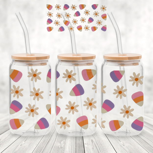 Spookie 16 Ounce Tumblers - Pink Candy Corn