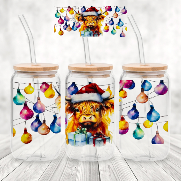 Christmas Jingle 16 Ounce Glass Tumblers