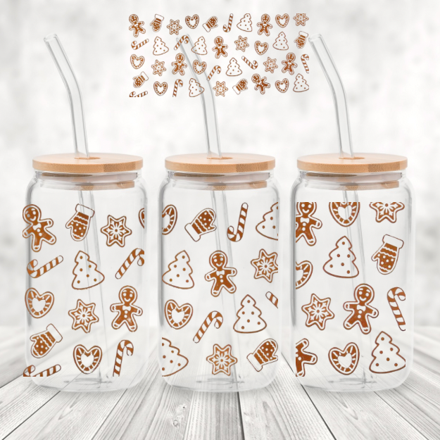 Christmas Jingle 16 Ounce Glass Tumblers