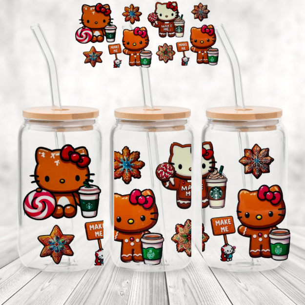 Christmas Jingle 16 Ounce Glass Tumblers