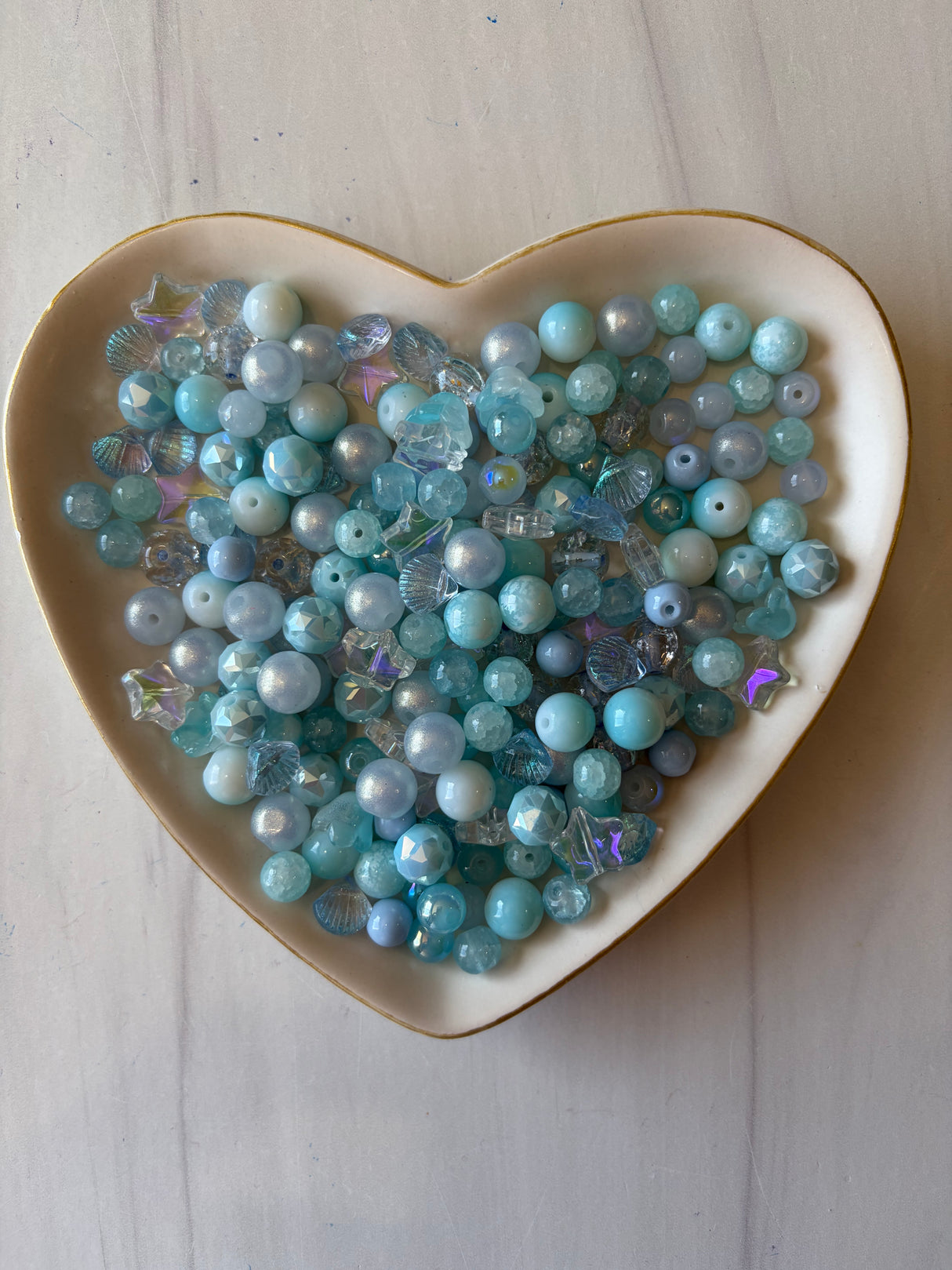 Teal Magic Luxe Mix – Teals and White Colors for Glass Beads for Jewelry Making
