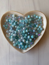 Teal Magic Luxe Mix – Teals and White Colors for Glass Beads for Jewelry Making