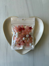 Cranberry Peach Luxe Mix – Peach, Red and White Colors for Glass Beads for Jewelry