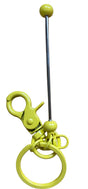 Yellow outlet keychain hardware set with wristlet bar, lobster clasp, split ring, and attachment rings